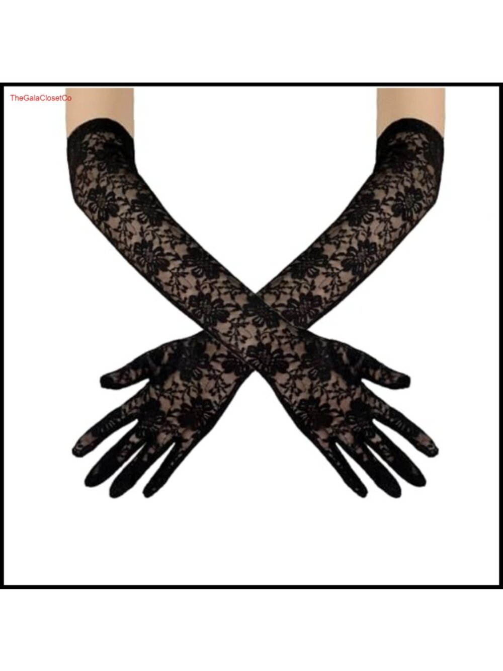 Long Lace Opera Gloves Elbow Length Stretch Lace Evening Party Accessory